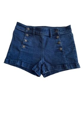 AMERICAN EAGLE OUTFITTERS Dark Blue Super Stretch Sailor-Style Denim Jean Shorts